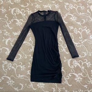 Black Mesh Long Sleeve Pam and Gela Dress
